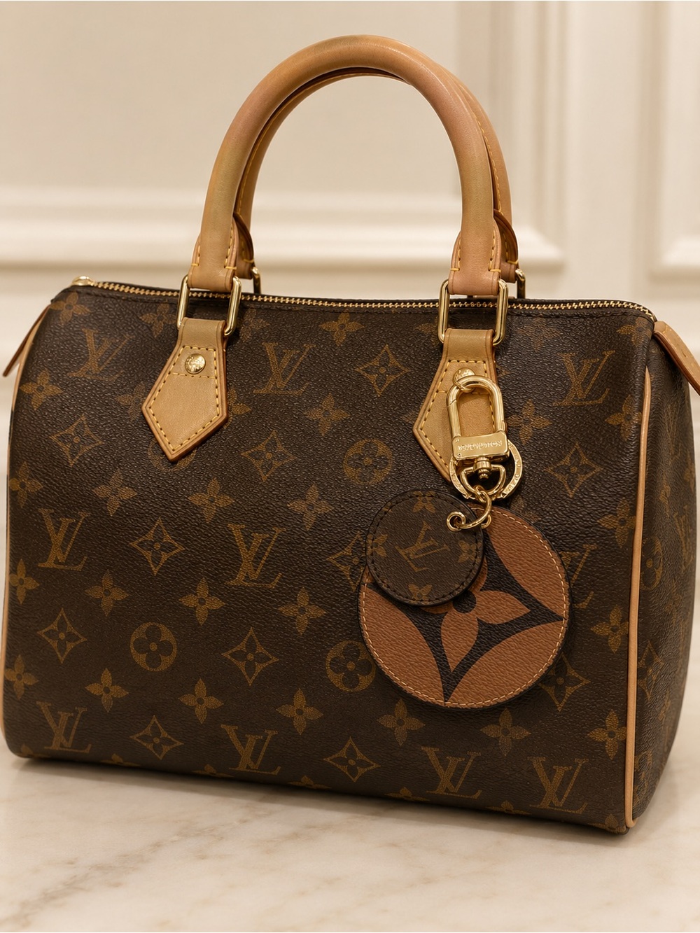 Leather bag charm